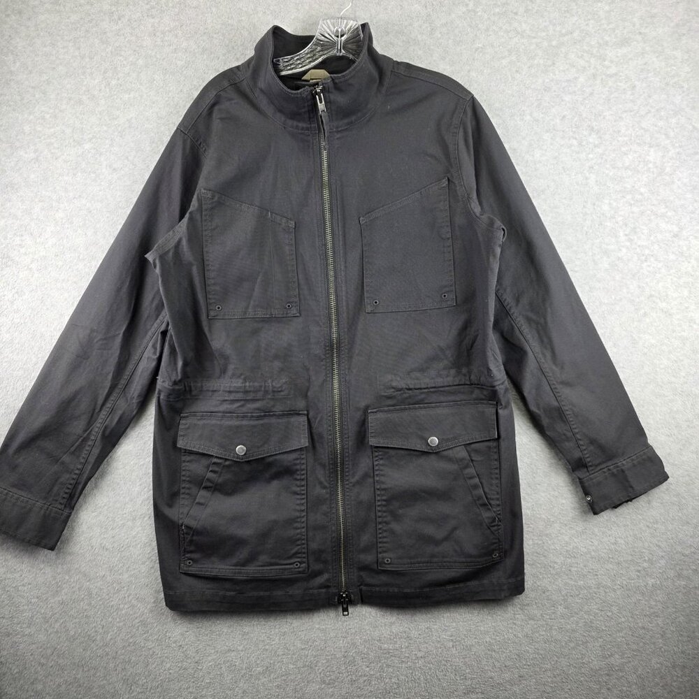 Duluth Trading Co Jacket Mens L Black Flex Firehose Coolmax Military Canvas